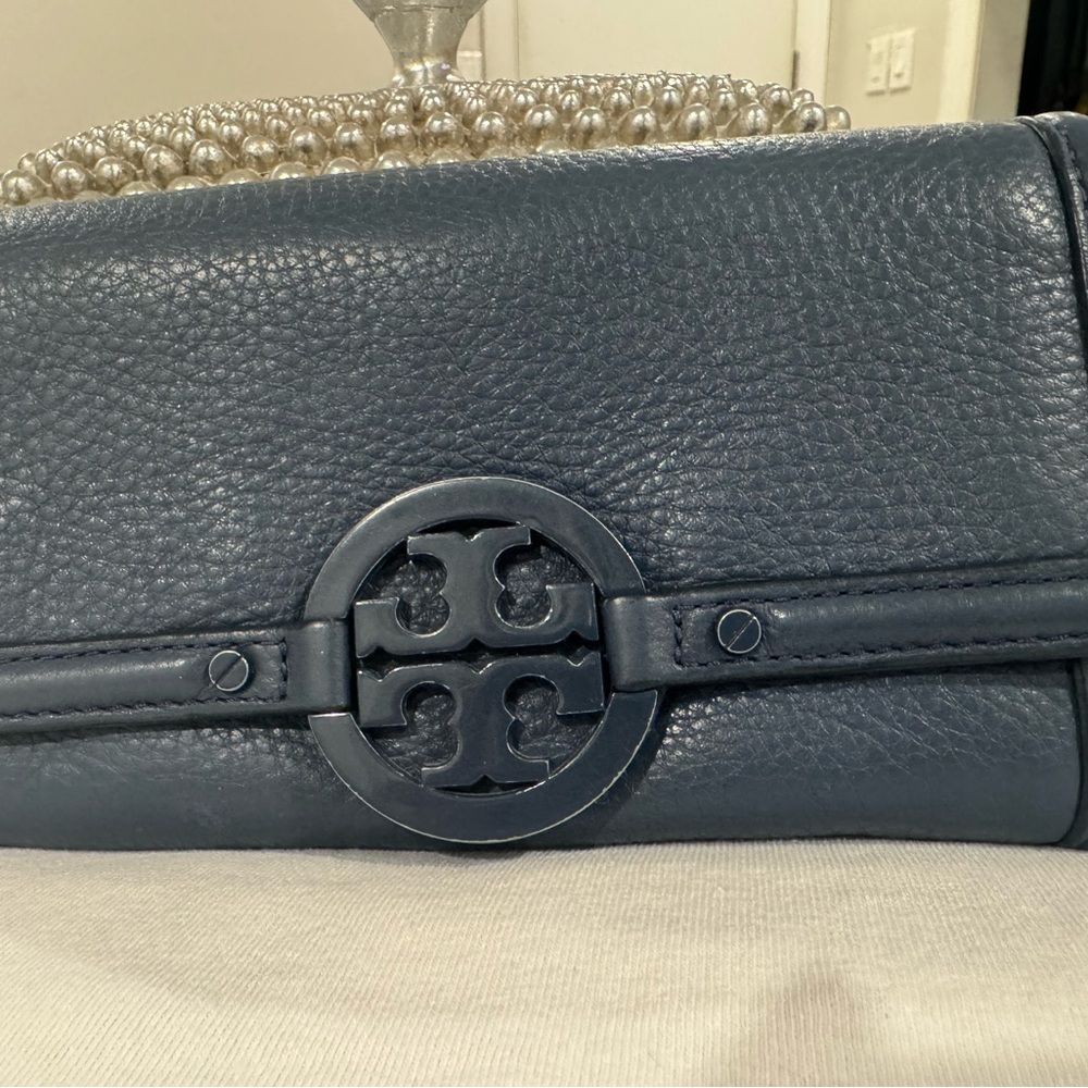 Tory Burch Blue Leather Clutch